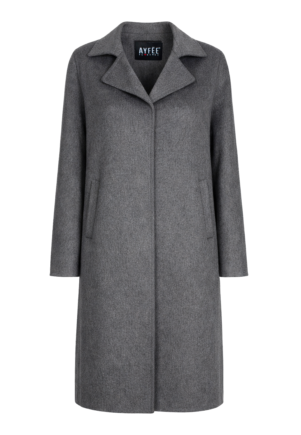 CAPPOTTO COLLAR DRITTO,4 TG,50%WO 50%PL,MADE IN PRC                     - GREY